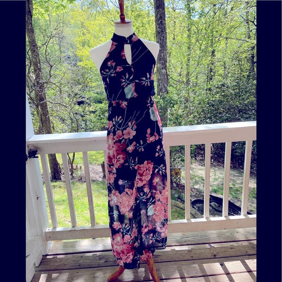 Sienna Sky Dresses & Skirts - Sienna Sky Navy & Floral Maxi Dress XS FREE SHIP
